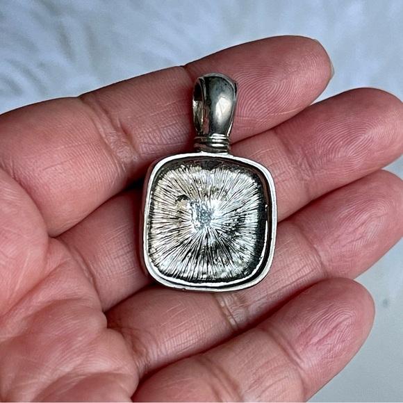 VINTAGE | Pave Clear Crystals Silver Tone Unsigned Pendant Only - Picture 6 of 7